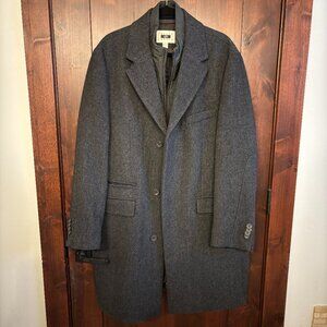 Joseph Abboud Men's Wool Topcoat with Bib